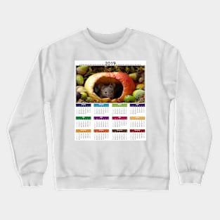 wild house mouse  in a apple calendar Crewneck Sweatshirt